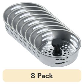 (8 pack) Mainstays Silver Stainless Steel Kitchen Sink Strainer and Drain Catcher with Rubber Stopper